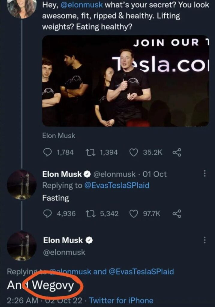 Elon Musk and Wegovy